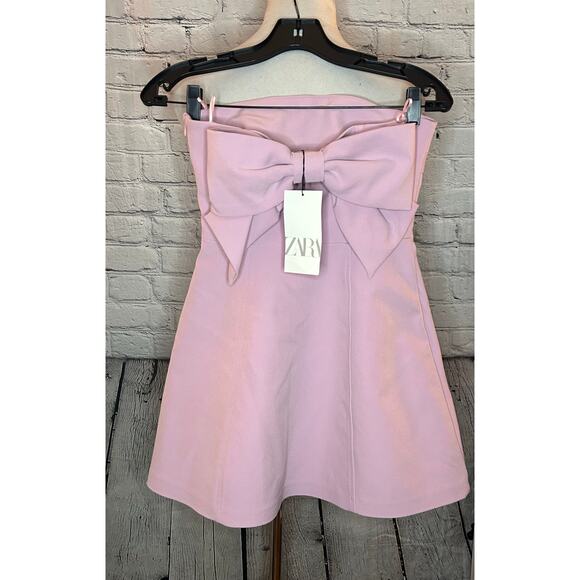 Nwt—Zara - strapless mini bow dress-S - Picture 5 of 7